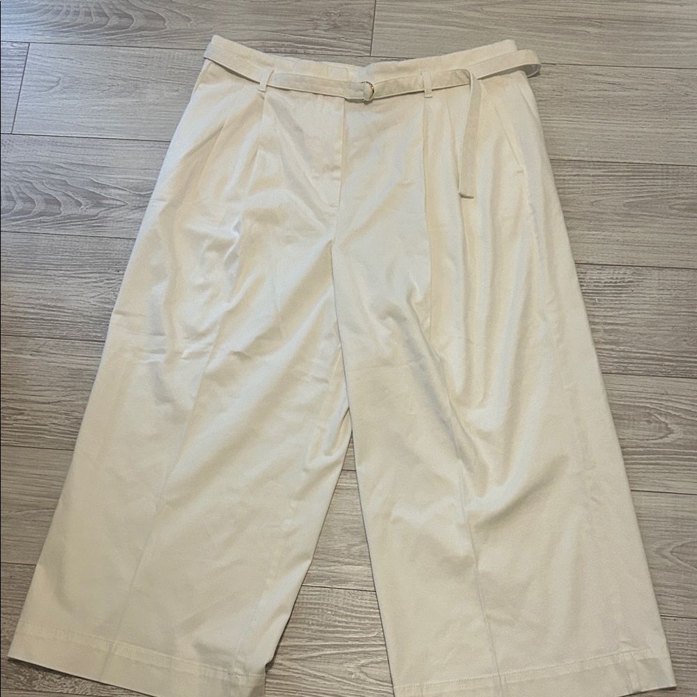 Ann Taylor Cream Wide-Leg Pants